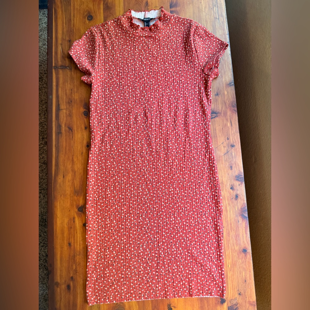 Forever 21 Red Mini Dress with White Dot Print